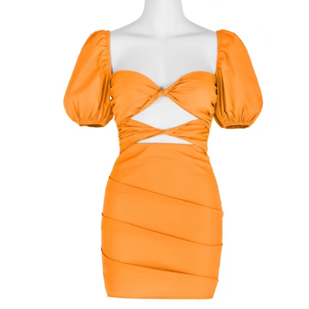 Orange mini dress